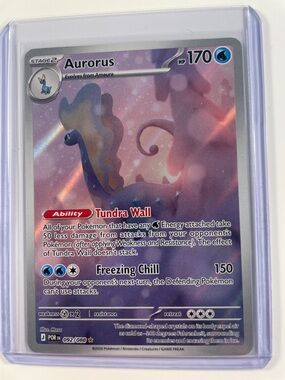 Pokemon Aurorus Holographic Card - Purple Pink Blue